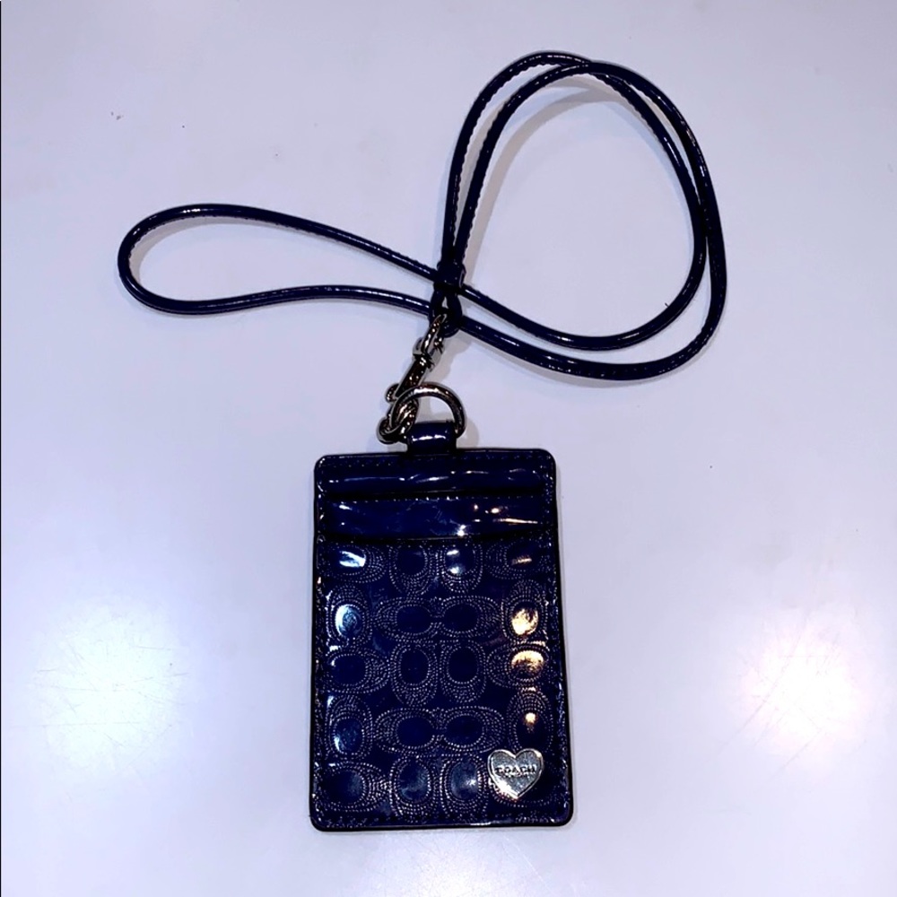 COACH Leather ID Lanyard Badge Holder USED